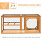55" Wooden Chicken Coop Extension Outdoor with Roosting Bars, Combinable Design, Orange