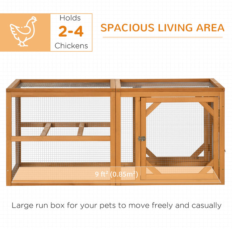 55" Orange Wooden Chicken Coop Extension with Roosting Bars