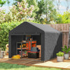 6.6' x 7.8' Galvanized Steel Bike Shed with Roll-Up Door