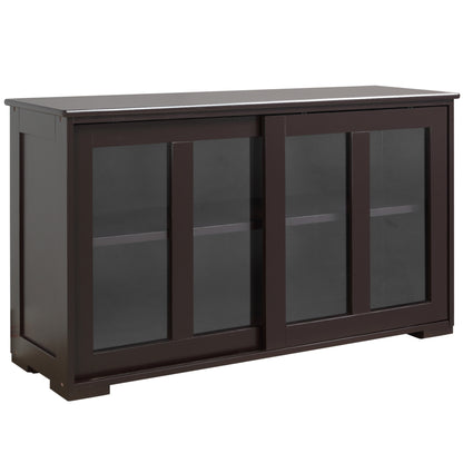 Stackable Sideboard with Sliding Glass Doors - Coffee