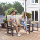 Outdoor Glider Bench for 2 Person, Patio Glider Loveseat with Thick Cushions for Garden Balcony Porch, Cream White - Cream White