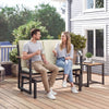 Outdoor Glider Bench for 2 Person, Patio Glider Loveseat with Thick Cushions for Garden Balcony Porch, Cream White