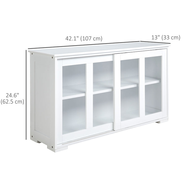 Stackable Sideboard with Sliding Glass Doors