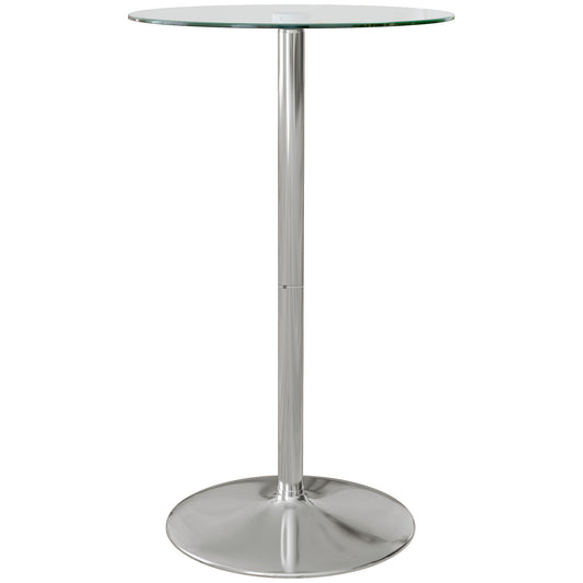 Round Glass-Top Bar Table for 2 - Clear