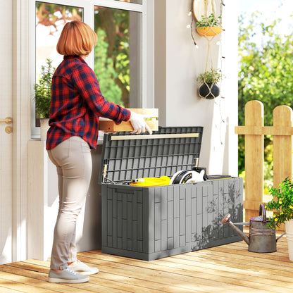 80-Gallon Lockable Resin Deck Box, UV Resistant
