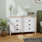 Chest of Drawers with Quiet Slides, Modern 6 Drawer Dresser for Bedroom, Closet, Living Room, Entryway, White