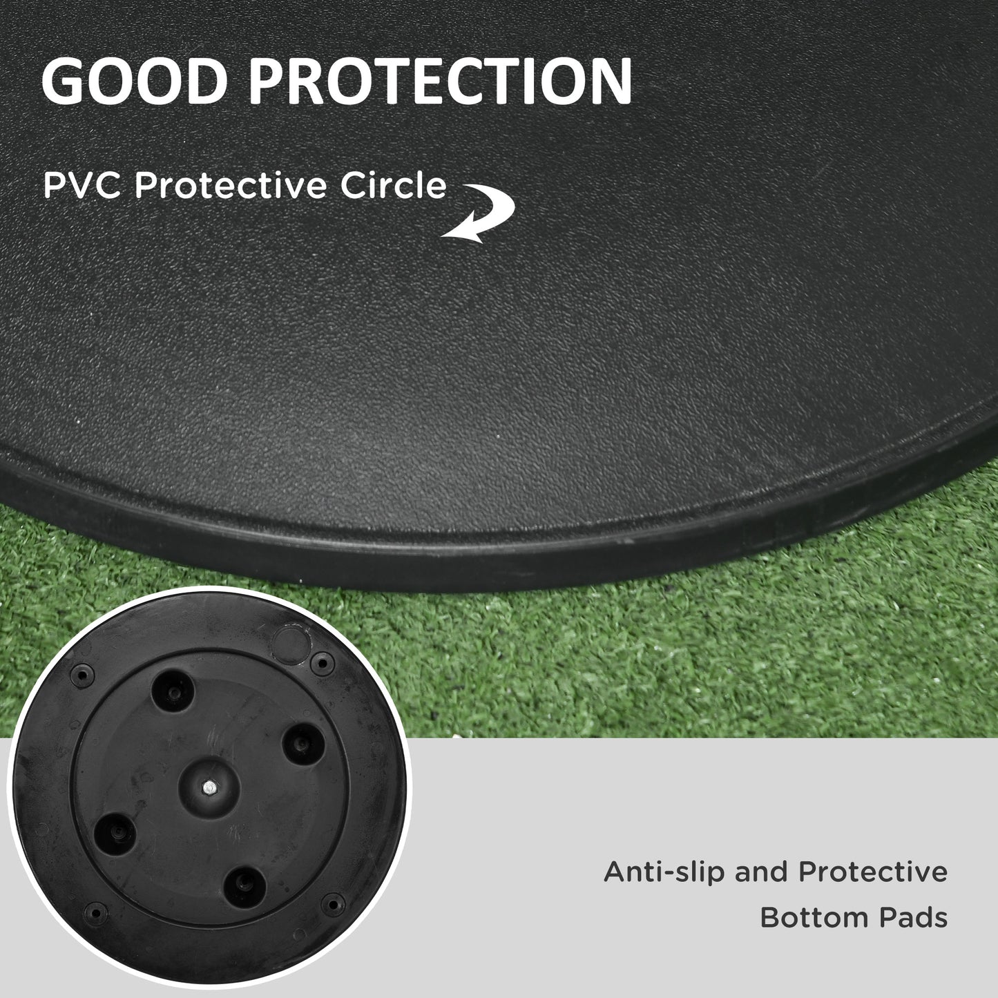 44 lbs Cement Round Umbrella Base Holder 19" Heavy Duty Parasol Stand for Patio, Outdoor, Backyard, Black