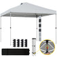 9.6 x 9.6 ft Pop Up Canopy Tent with Pockets, UPF 50+ 1-Button Push Outdoor Instant Canopy with Sandbags, Wheeled Bag