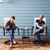 Outdoor Swivel Dining Chairs Set of 2, High Back Swivel Chairs with All Weather Mesh for Deck, Backyard, Poolside, White