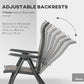 2PCs Outdoor Wicker Folding Chairs with Adjustable Backrest, Brown
