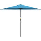 9ft Half Round Umbrella Outdoor Patio Garden Balcony Parasol Window Sun Shade w/ 5 Ribs, Light Blue