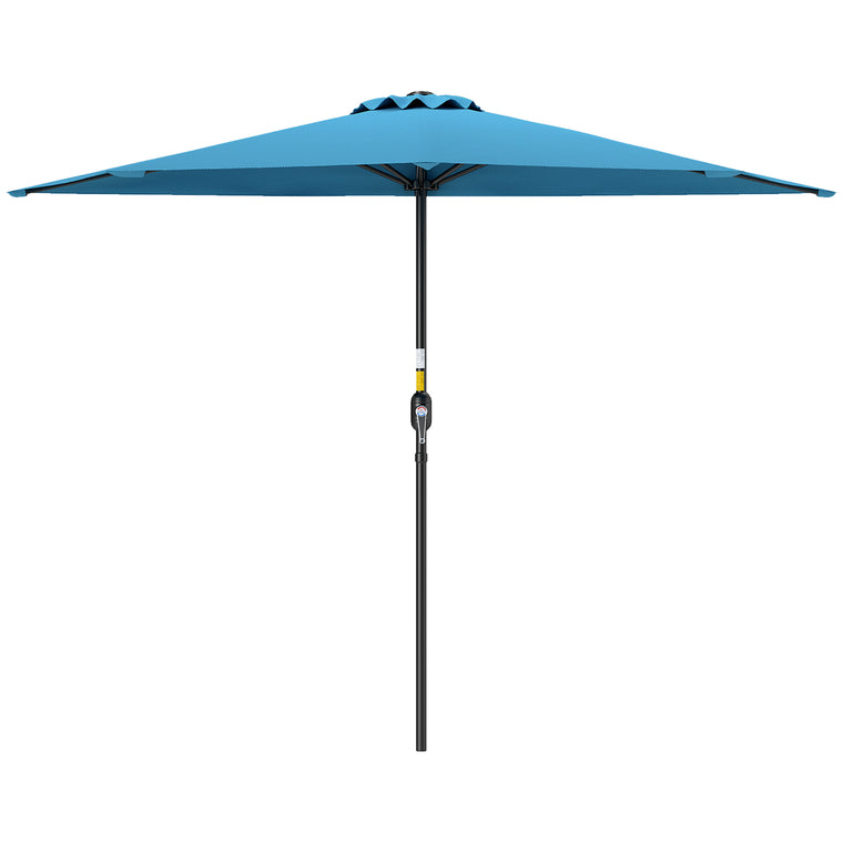 9ft Light Blue Half Round Umbrella with 5 Ribs