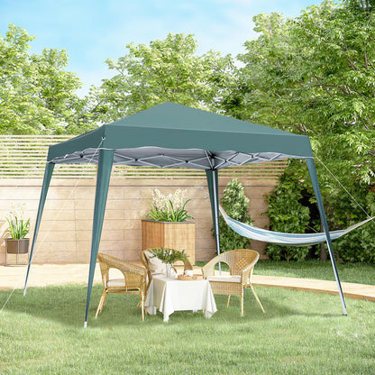 8' x 8' Green Foldable Pop-Up Canopy Tent with Carrying Bag