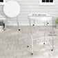 31.5" Bar Height Patio Table, Outdoor Bar Folding Table with HDPE Top, Locking Steel Legs for Party, Camping, White