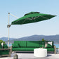 10 FT Cantilever Patio Umbrella with 360° Rotation & Adjustable Height, Cross Base, Crank and Tilt, Dark Green