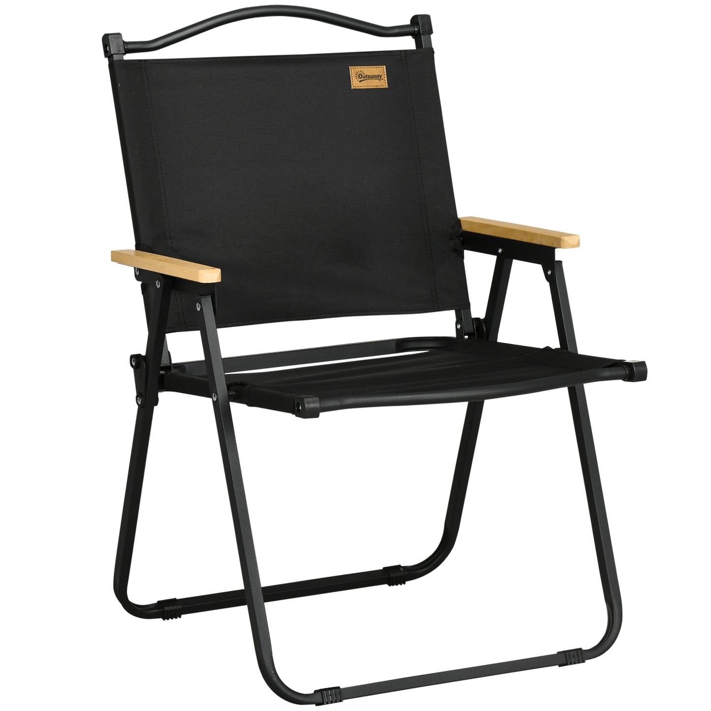 Camping Chair, Lightweight Folding Chair, Portable Armchair, Excellent for Festivals, Fishing, Dark Grey