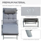 Outdoor Folding Chaise Lounge Chair Recliner with Portable Design, Adjustable Backrest, Cushion and Headrest, Black