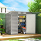6 x 4FT Galvanized Garden Storage Shed, Metal Outdoor Shed with Double Doors and 2 Vents, Light Grey
