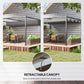 13' x 10' Patio Pergola with Retractable Canopy, Outdoor Sun Shelter, Yard Shade, Dark Grey