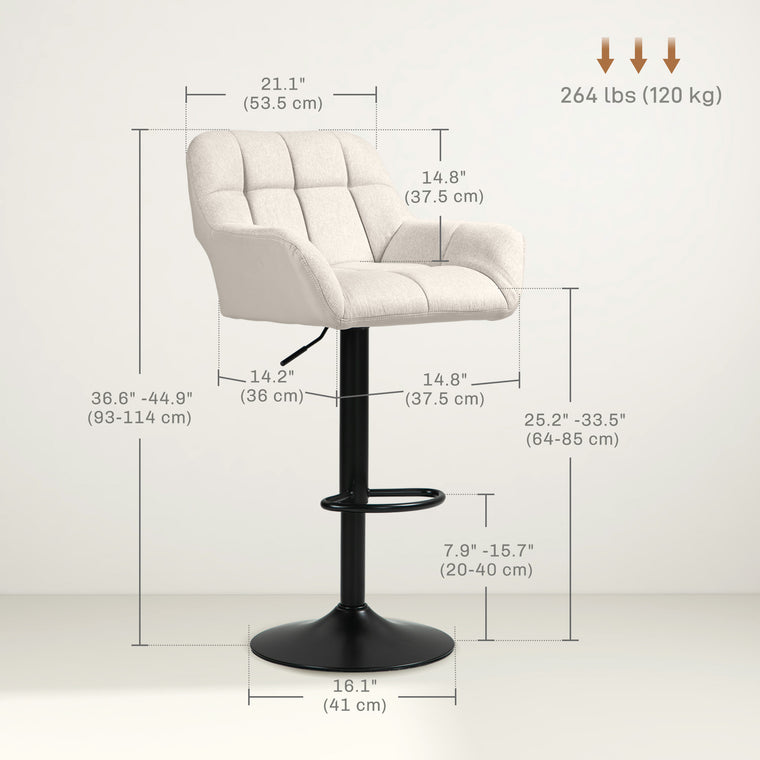 Swivel Adjustable Bar Stools Set of 2