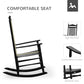 Wooden Outdoor Rocking Chair, Patio Rocking Chair with Slatted High Back and Armrests for Porch, Garden, Lawn, White