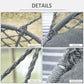 Patio Hammock Chair 2 Seat, Hanging Rope Hammock Swing Chair with Metal Frame and Cushion, Large Macrame Seat for Indoor and Outdoor 396 lbs Capacity, Dark Grey