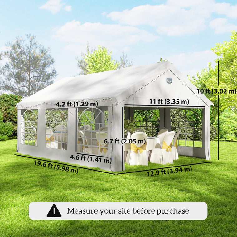 20' x 13' Party Tent Gazebo with Windows and Sidewalls