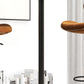 High Top Bar Table, Modern Round Dining Table with Painted Top and Steel Base, Bistro Table for 2 People, Black