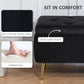 Storage Ottoman Bench, 43 Inch Large Storage Chest with Steel Legs and Padded Seat, Foot Rest, Load 485 lbs, Black