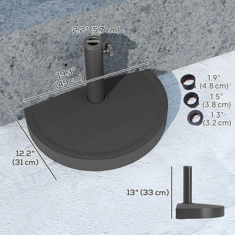 20 lbs Black Resin Half Parasol Base
