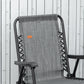 Outdoor Folding Chair, Bungee Sling Foldable Patio Dining Chair with Armrests, Folding Lawn Chair for Camping, Garden, Pool, Beach, Backyard, Grey