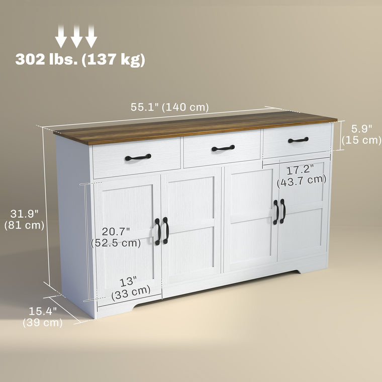 Sideboard Buffet Cabinet with 3 Drawers