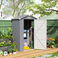 4.4' x 3.3' Plastic Garden Storage Shed with Latch Door, Vents, Sloped Roof, Grey