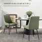 Upholstered Kitchen Chairs, Modern Dining Chairs Set of 2 with Diamond Tufting and Steel Legs for Dining Room, Green