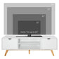 Modern Wooden TV Stand with 2 Storage Cabinet Stand for TV's up to 65" for Living Room Office, Storage Entertainment Center, White
