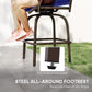 Outdoor Bar Stools Set of 2, Swivel Bar Height Chairs with High Back, Curved Armrests and Steel Frame, Navy Blue
