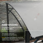 7' x 5' Garden Grill Canopy, BBQ Grill Gazebo Tent with Steel Frame and Hooks, Outdoor Sun Shade, Grey