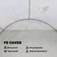 Walk-in Tunnel Greenhouse with 2 Support Rods, Mesh Door, Plant Hot House with PE Cover, 20'x10'x7', White