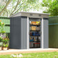 6' x 4' Outdoor Storage Shed, Metal Garden Shed with Lockable Sliding Doors and Vents, Grey