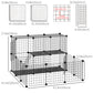 Small Animal Cage Rabbit Cage with Door, Guinea Pig Playpen, Small Animal Fence for Bunny, Chinchilla, Freret, Chinchilla, Indoor and Outdoor Use, Total 31 Panels, 41.3" x 41.3" x 27.6"