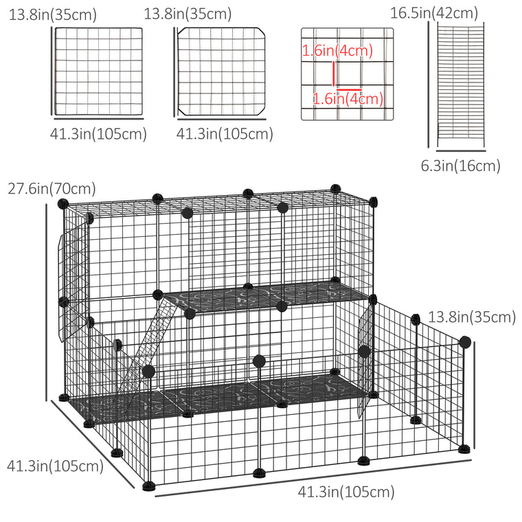 41.3" x 41.3" x 27.6" 31-Panel Small Animal Cage