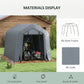 8' x 6' Carport with Sidewalls and Roll-up Door, Outdoor Storage Shelter for Motorcycle and Car, Dark Grey
