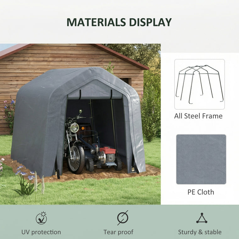 8' x 6' Carport with Sidewalls & Roll-Up Door