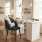 Modern Dining Chairs Set of 4, Upholstered Dining Room Chairs with Metal Legs, Shell Backrest, Padded Seat, Black