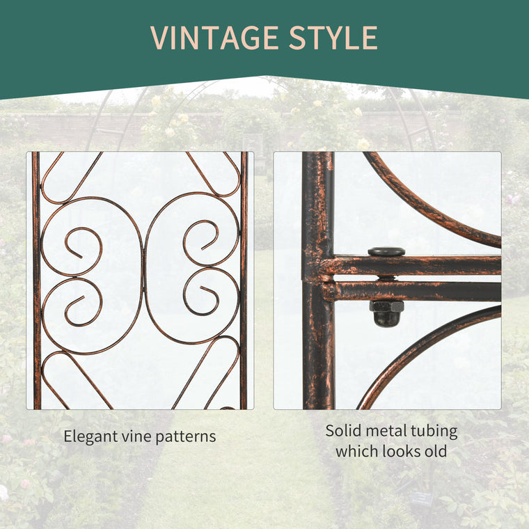 7.5ft Black Metal Garden Arch for Climbing Vine Plants