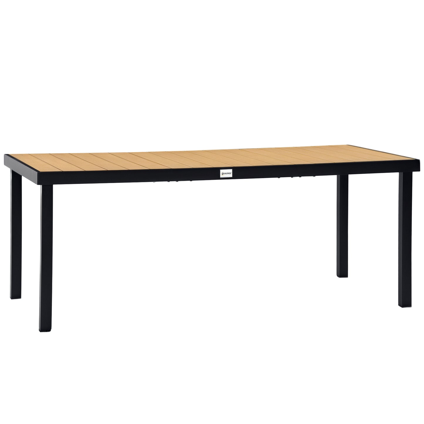 Patio Dining Table for 8, Rectangular Aluminum Outdoor Table for Garden Lawn Backyard, Black