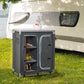 Aluminum Camping Table, Camping Kitchen Station Cook Cupborad with 3-Shelf, Storage Organiser for BBQ Party Picnic Grey