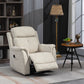 Manual Recliner Chair with Vibration Massage, Reclining Chair for Living Room with Side Pockets, Beige