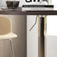 High Top Bar Table, Adjustable Round Kitchen Table with Swivel Top and Steel Base, Bistro Table for 2 People, Walnut