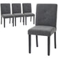 Modern Dining Chairs Set of 4, Kitchen Chairs with Rubberwood Legs and Padded Seat, Dark Grey
